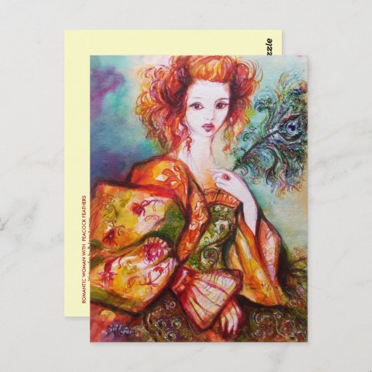 ROMANTISCHE LADY MET SPARKERPIEGEL VERDER BRIEFKAART (Voorkant / Achterkant)