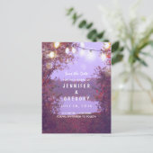 Romantische Lake & String Lights Bewaar de datum Aankondigingskaart (Staand voorkant)