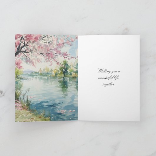 Romantische Lake Wedding Kaart (Binnen)