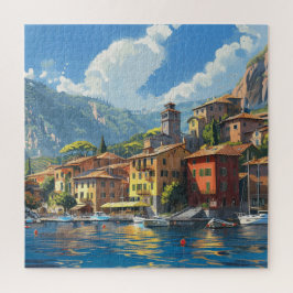 Romantische Lakeside Italiaanse stad Legpuzzel