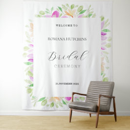 Romantische landelijke bloemenschildering met wate wandkleed