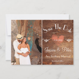 Romantische Landelijke Foto Hart & Hout Save The D Kaart