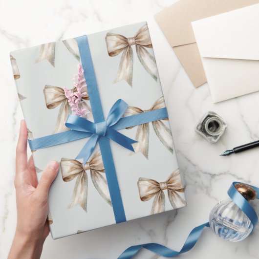 Romantische Landelijke Groene Witte Gouden Boog Tr Cadeaupapier (Geschenken)