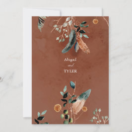 Romantische Landelijke Veer & Vintage Bloemen Kaart