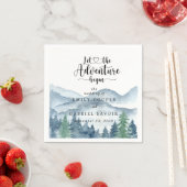 Romantische Landelijke Waterverf Bergen Bomen Brui Servet (Insitu)