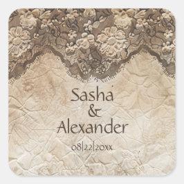 Romantische  landkant vierkante sticker