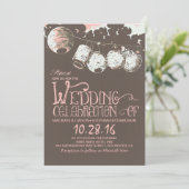 Romantische lantaarnlichten Vintage bruiloft uitno Kaart (Staand voorkant)