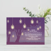 Romantische  lantaarns rustieke boombruiloft kaart (Staand voorkant)