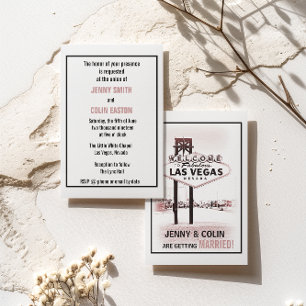 Romantische Las Vegas moderne bruiloft uitnodiging