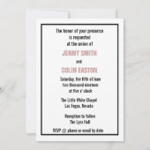 Romantische Las Vegas moderne bruiloft uitnodiging (Achterkant)