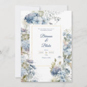 Romantische Lavendel Blauw Bloemen Waterverf Bruil Kaart (Voorkant)