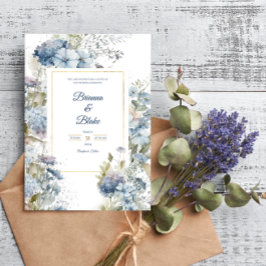 Romantische Lavendel Blauw Bloemen Waterverf Bruil Kaart