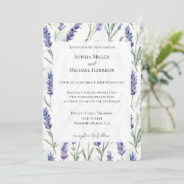 Romantische Lavendel Bloemen Huwelijk Kaart