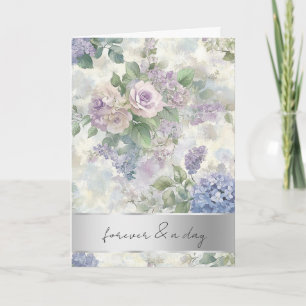 Romantische Lavendel Bloemen Rozen bruiloft Kaart