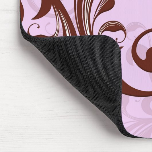 Romantische Lavendel Decoratieve Swirls Mousepad Muismat (Hoek)