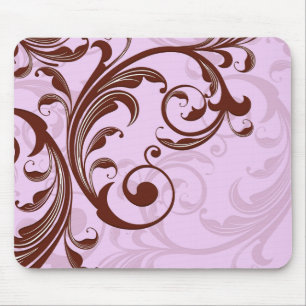 Romantische Lavendel Decoratieve Swirls Mousepad Muismat