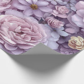 Romantische Lavendel en Blush Waterverf Bloemen Cadeaupapier (Hoek)