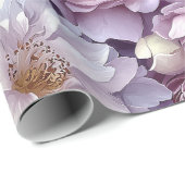 Romantische Lavendel en Blush Waterverf Bloemen Cadeaupapier (Rol Hoek)