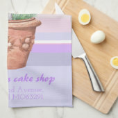 Romantische lavendel en naam op gestreept pastel b theedoek (Quarter Fold)