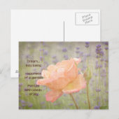 Romantische lavendel en Roos Briefkaart (Voorkant / Achterkant)