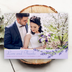 Romantische Lavendel Foto Trouw Bedankkaart