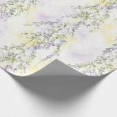 Romantische lavendel groene bloemen bruidssalon cadeaupapier (Hoek)