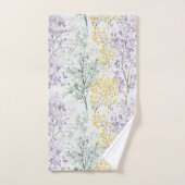 Romantische lavendel groene gele bloemen bad handdoek (Handdoek)