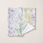 Romantische lavendel groene gele bloemen bad handdoek (Wasdoekje)