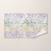 Romantische lavendel groene gele bloemen bad handdoek (Handdoek)