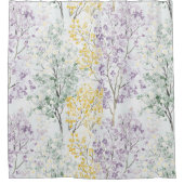 Romantische lavendel groene gele bloemen douchegordijn (Voorkant)