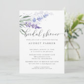 Romantische lavendel waterverf bruidsdouche kaart (Staand voorkant)