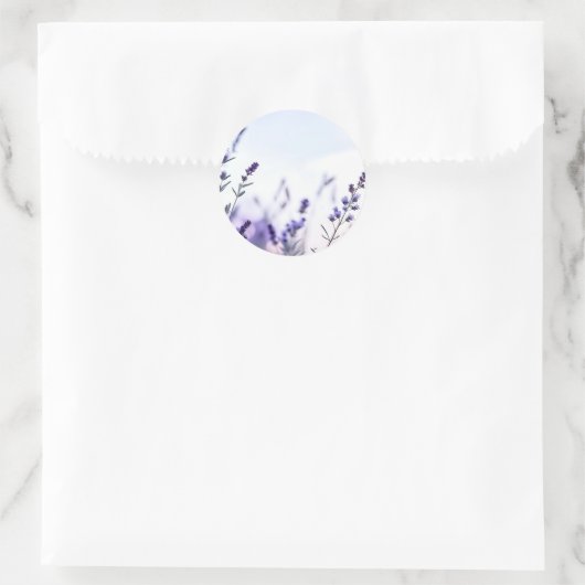 Romantische lavendel Waterverf Ronde Sticker (Tas)