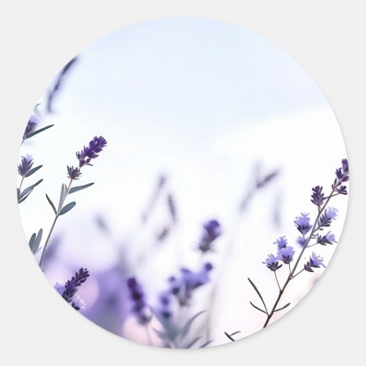 Romantische lavendel Waterverf Ronde Sticker (Voorkant)