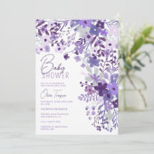 Romantische lavendel wilde bloemen lente baby show kaart (Staand voorkant)