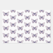 Romantische Lavendel Witte Paard Strepen Verjaarda Inpakpapier Vel (Voorkant 3)