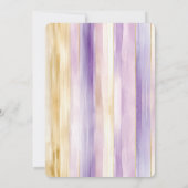 Romantische Lavendel Witte Paard Strepen Verjaarda Kaart (Achterkant)