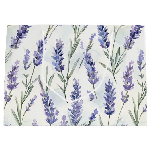 Romantische lavendelbloemen bruiloft groot cadeauzakje (Voorkant)