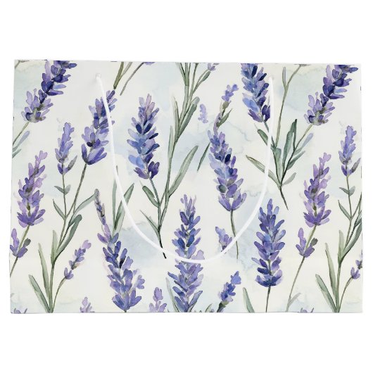 Romantische lavendelbloemen bruiloft groot cadeauzakje (Achterkant)