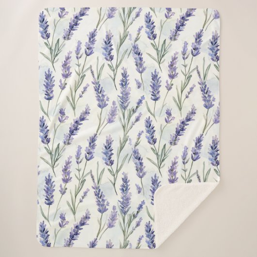 Romantische  lavendelbloemen sherpa deken (Voorkant)