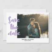 Romantische lavendelfoto Sla de datum op Kaart (Voorkant)