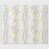 Romantische lavendelgroene bloemen bruidsdouche cadeaupapier (Vlak)