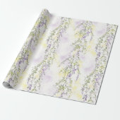 Romantische lavendelgroene bloemen bruidsdouche cadeaupapier (Uitgerold)