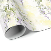 Romantische lavendelgroene bloemen bruidsdouche cadeaupapier (Rol Hoek)