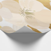 Romantische Le Fleur Bleek Roze Gouden Strepen Ele Cadeaupapier (Hoek)