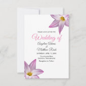 Romantische lelie bloemen houten formele trouw- kaart (Voorkant)