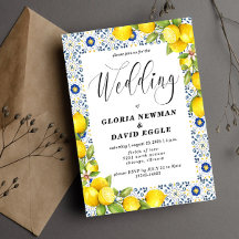 Romantische Lemons en blauwe Tegels Weddenschap