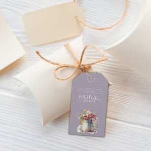 Romantische Lente Bloemen Vaas Bruidsdouche Cadeaulabel