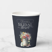 Romantische Lente Bloemen Vaas Bruidsfeest Papieren Bekers (Voorkant)