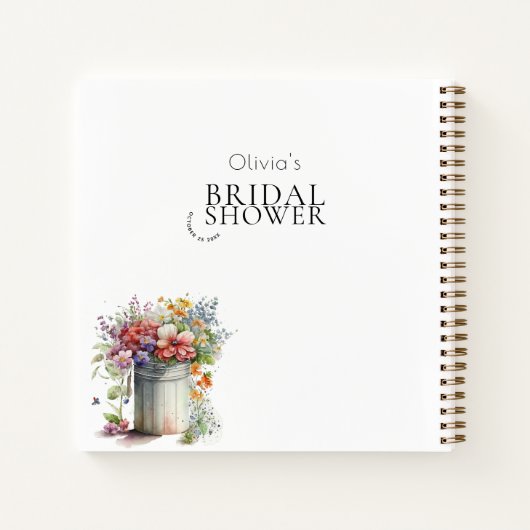 Romantische lente bloemen vaas Vrijgezellenfeest g Notitieboek (Achterkant)