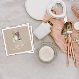 Romantische Lente Bloemen Vaas Vrijgezellenfeest Servet